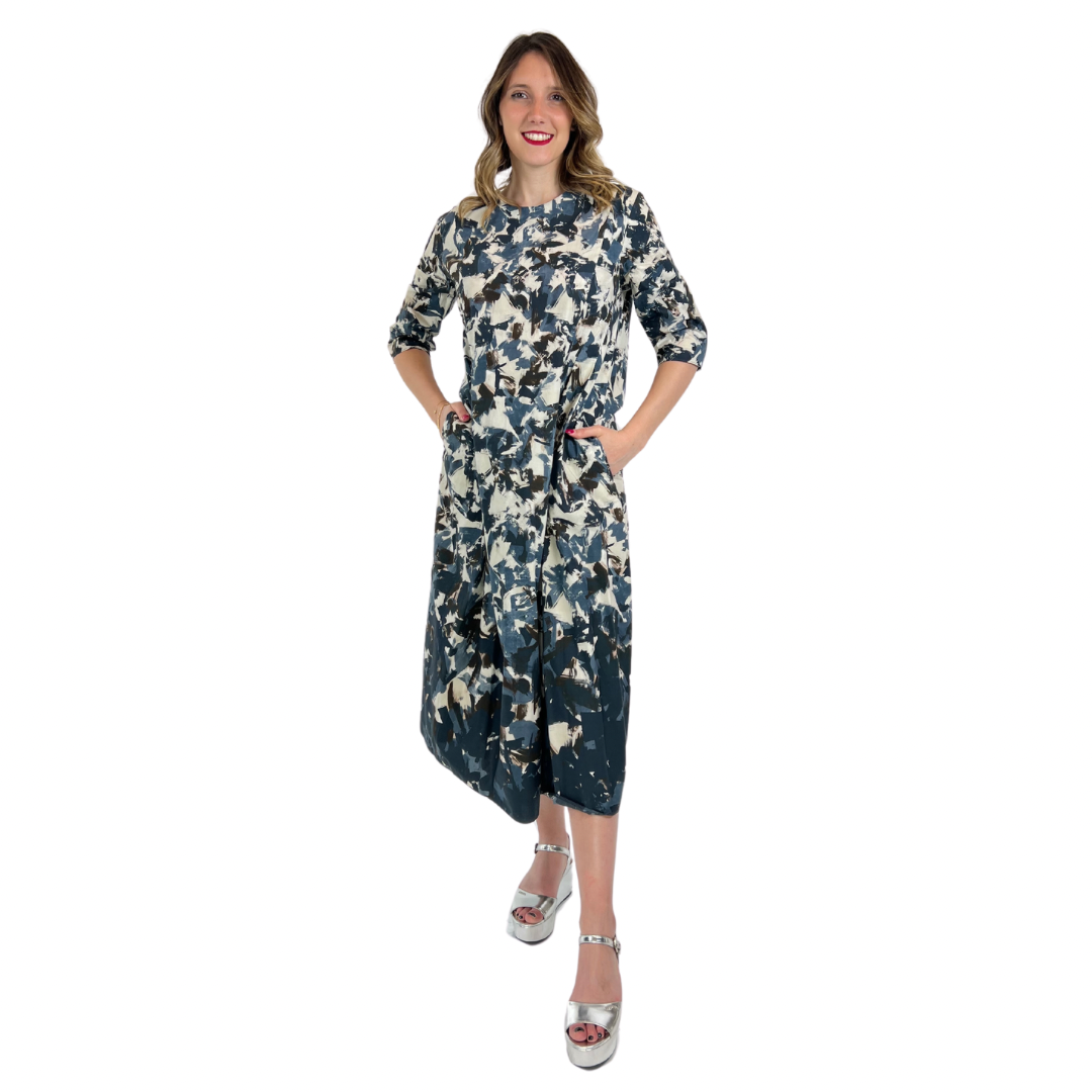 'S MAX MARA Abito lungo fantasia blu
