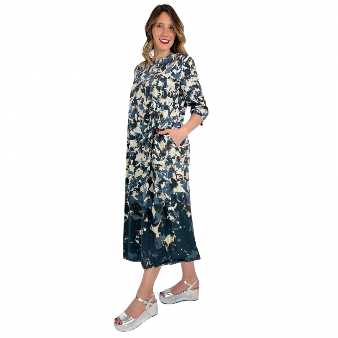 'S MAX MARA Abito lungo fantasia blu