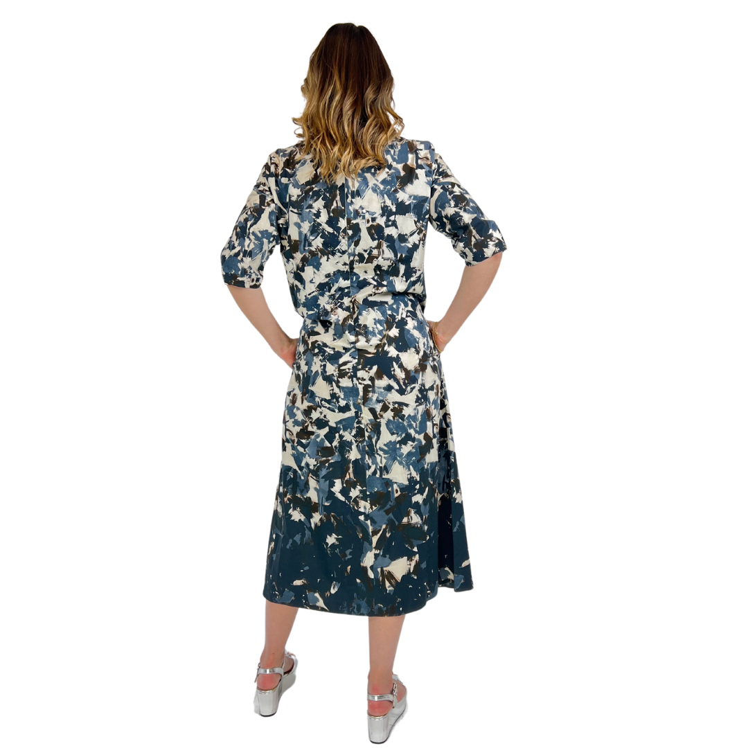 'S MAX MARA Abito lungo fantasia blu