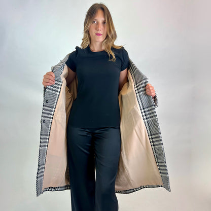ZUHAIR MURAD Cappotto pied de poule con ricami gioiello