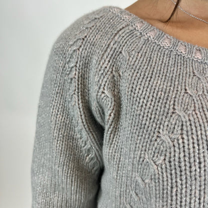 LORENA ANTONIAZZI Maglione in cashmere melange rosa azzurro