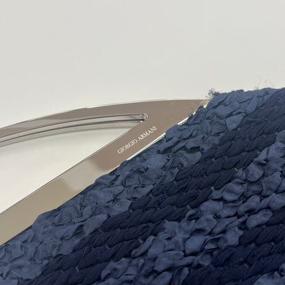 GIORGIO ARMANI Borsa ad uncinetto a righe blu
