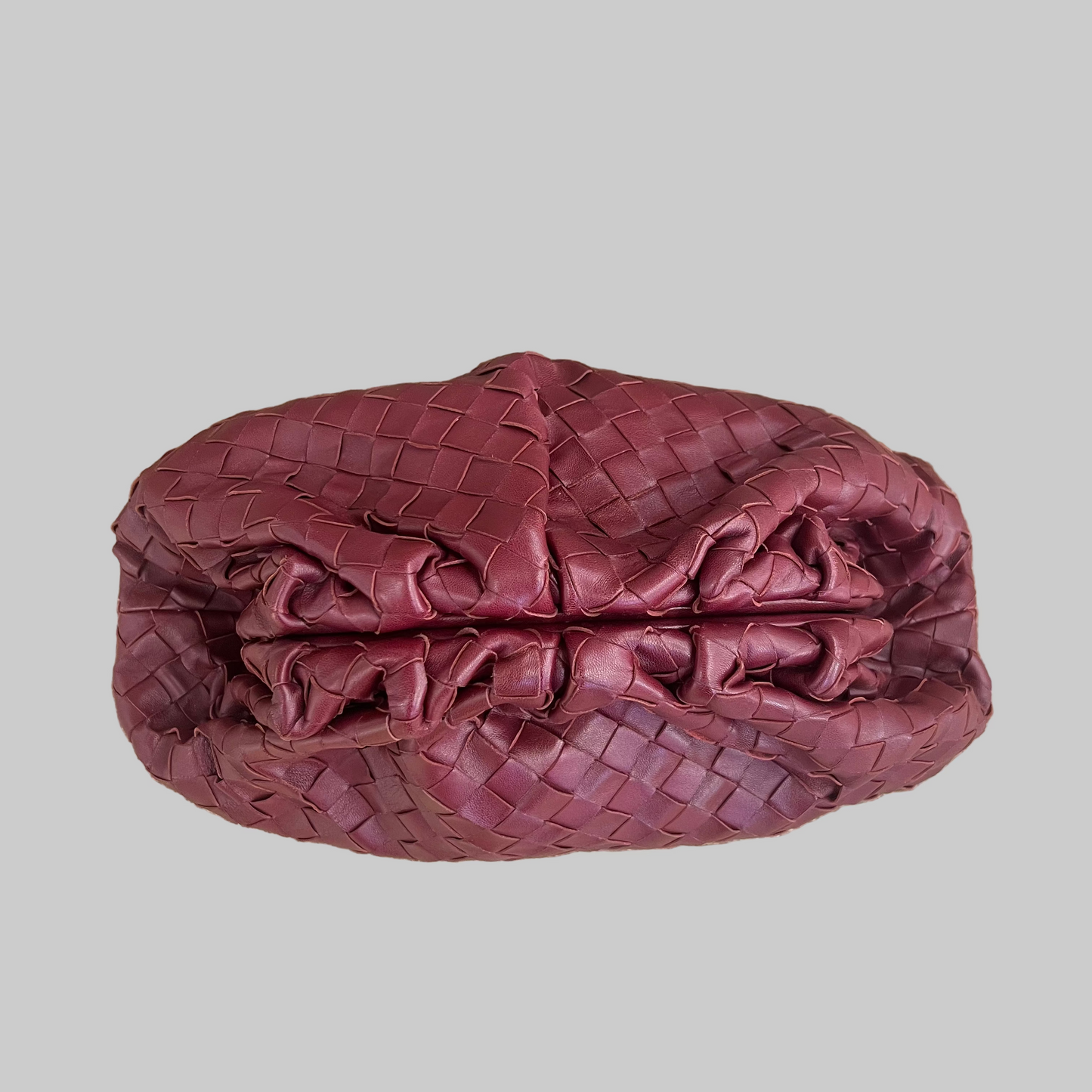 BOTTEGA VENETA Pochette Pouch bordeaux in pelle intrecciata