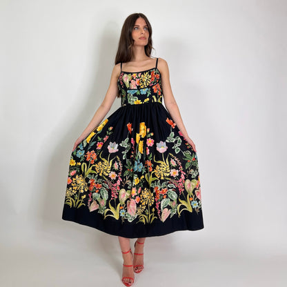 LAVI COUTURE Abito Tarantè nero fiorato