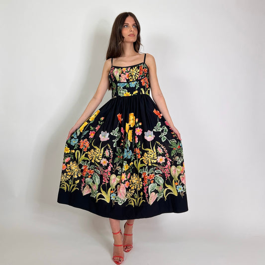 LAVI COUTURE Abito Tarantè nero fiorato