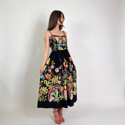LAVI COUTURE Abito Tarantè nero fiorato