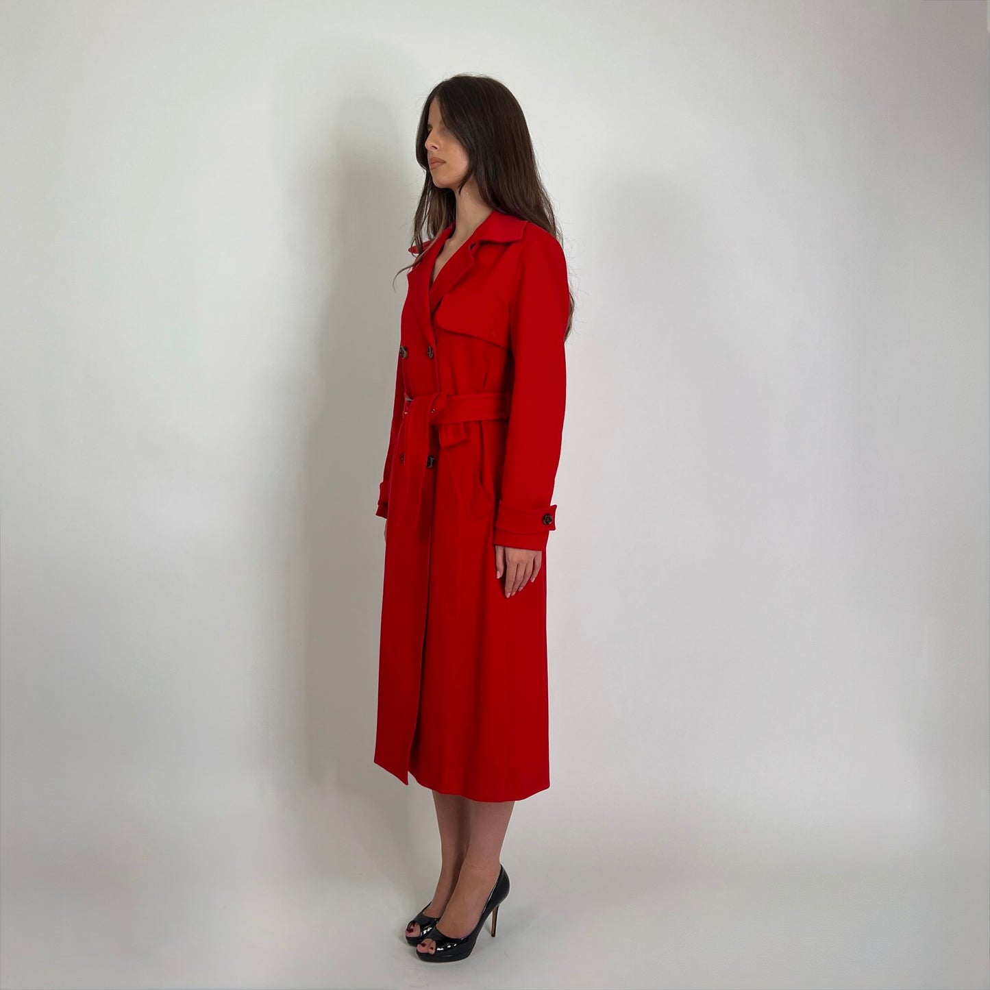 I BLUES Trench lungo in cotone rosso 