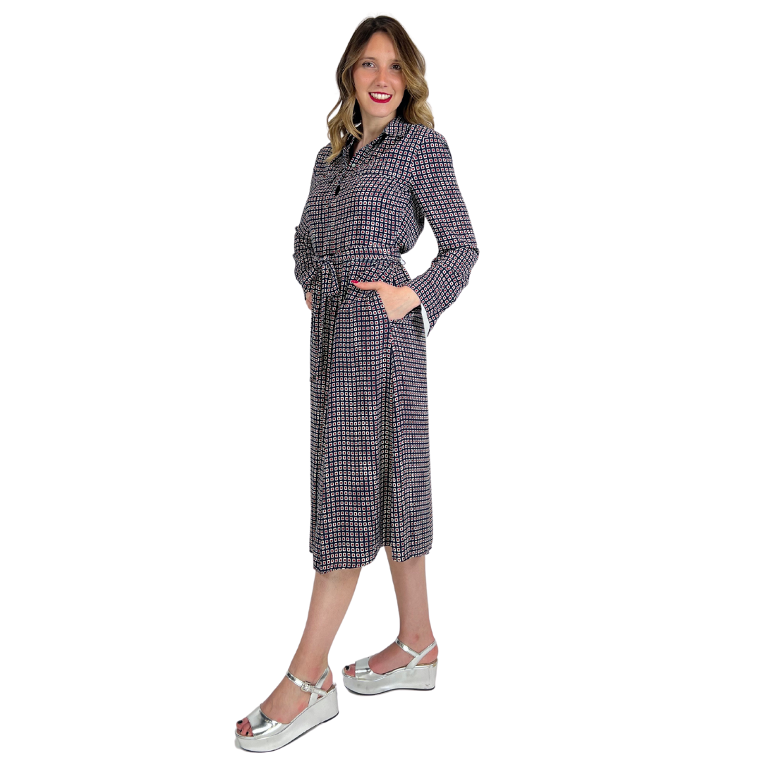 J. CREW Abito midi blu a fantasia