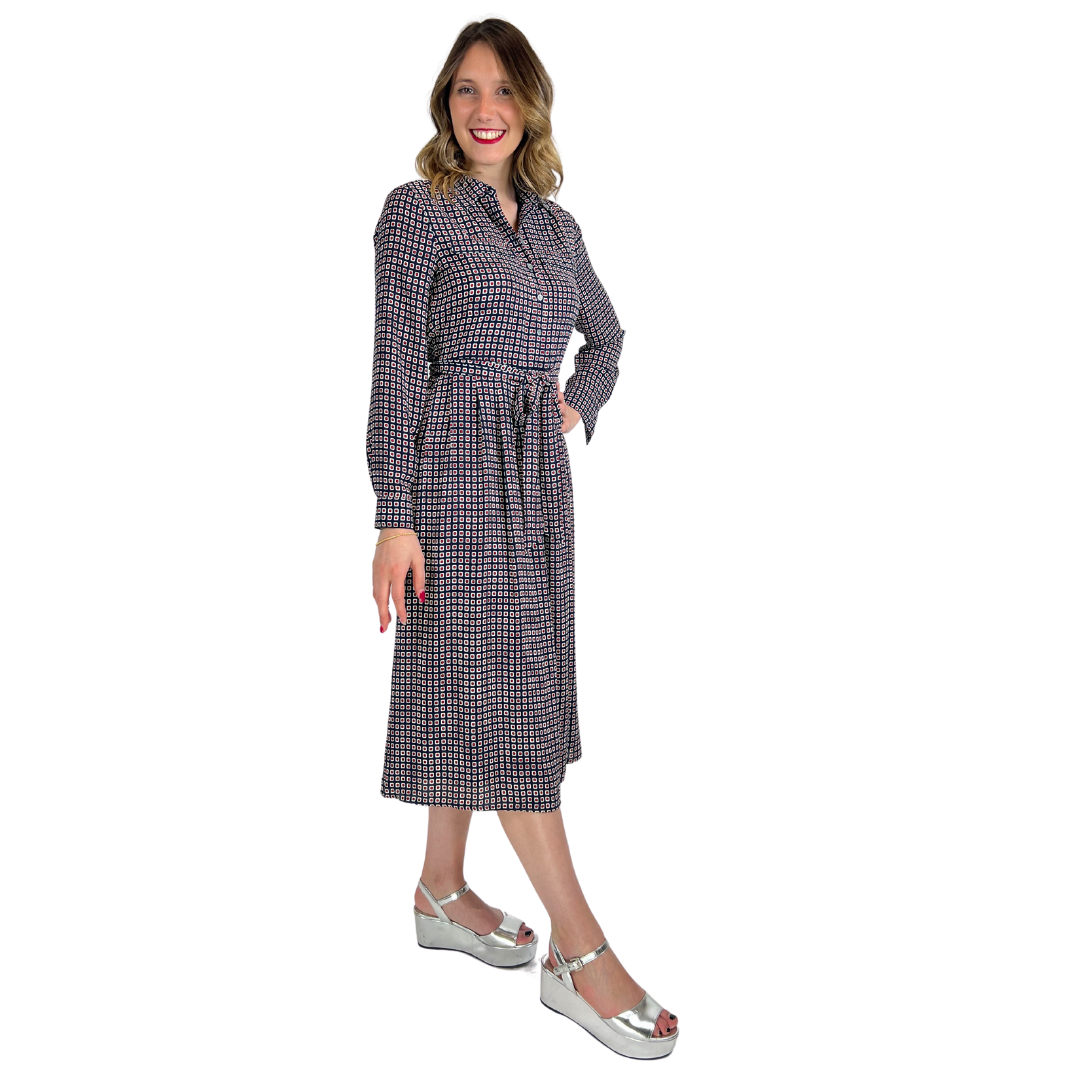 J. CREW Abito midi blu a fantasia