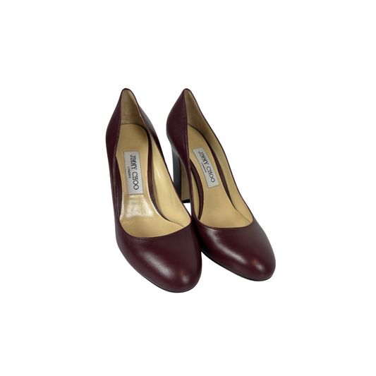 JIMMY CHOO Scarpa decolté in pella boredeaux