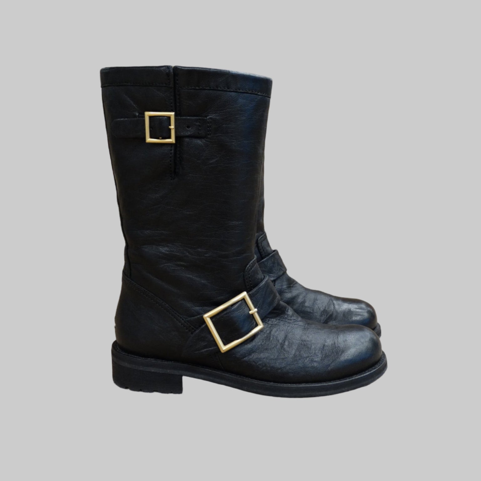 JIMMY CHOO Scarpa stivale in pelle nera