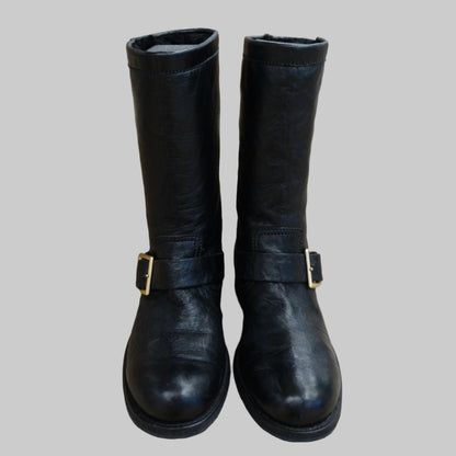 JIMMY CHOO Scarpa stivale in pelle nera