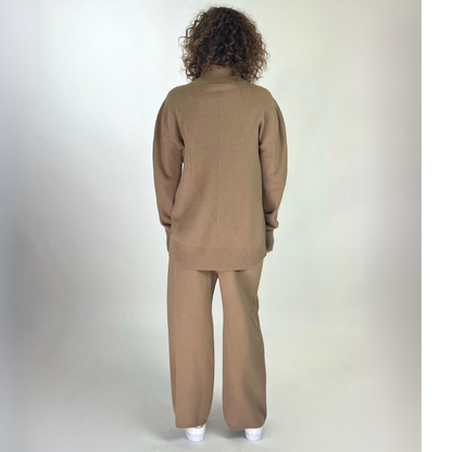 JOSEPH Tuta in cashmere cammello