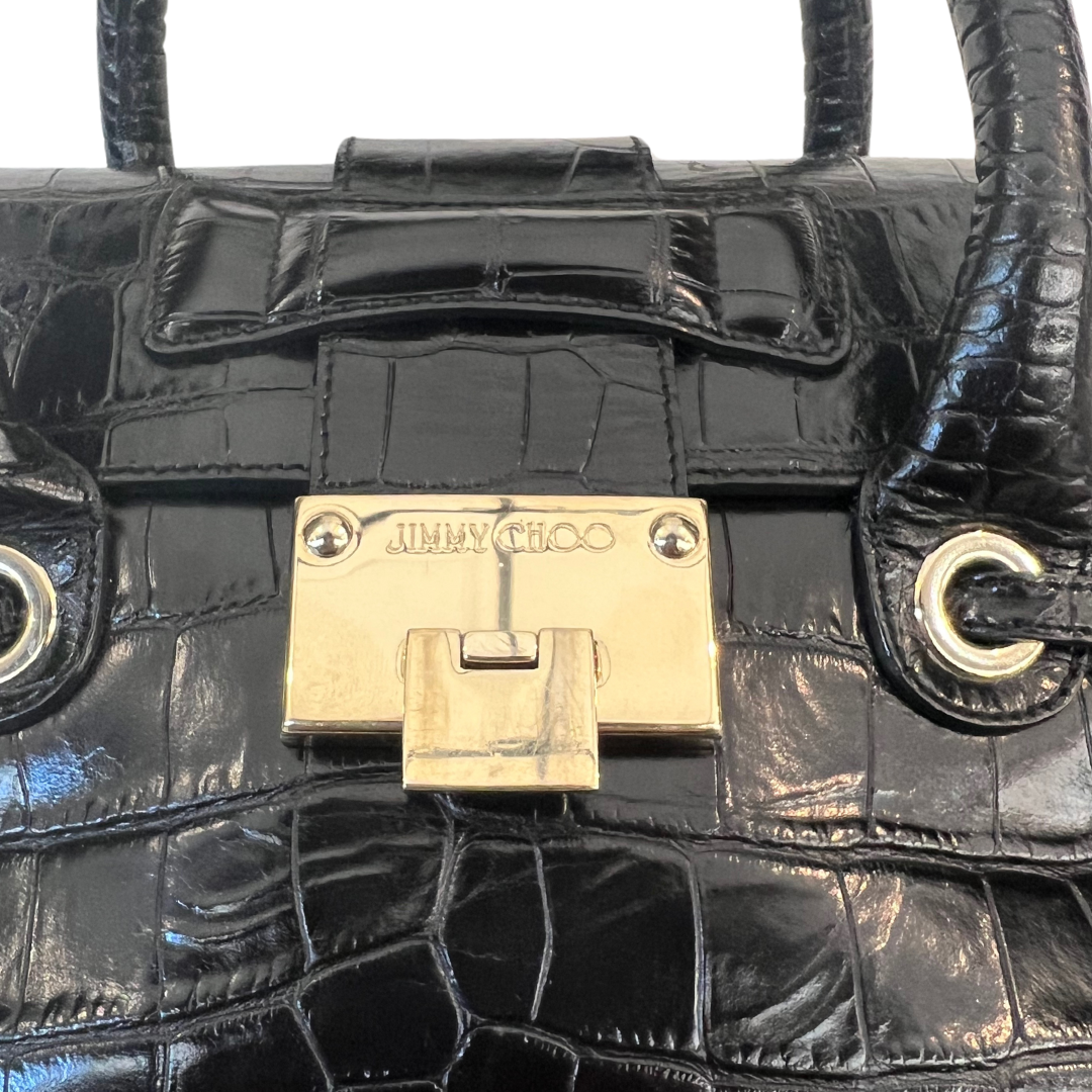 Jimmy Choo Borsa stampa cocco nera