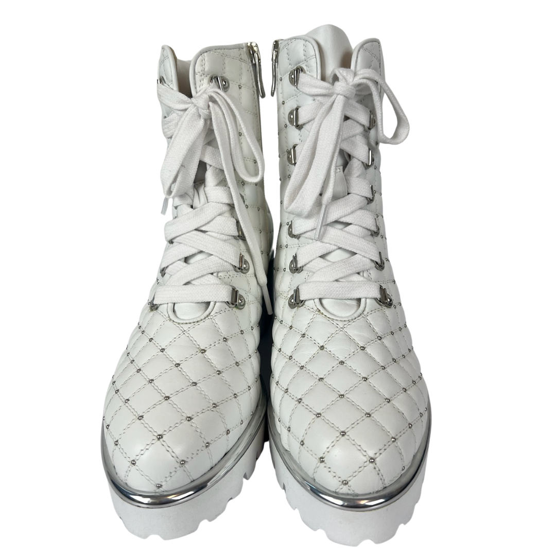 KELTON Scarpa anfibio in pelle bianca