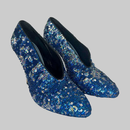 LANVIN Scarpa décolleté paillettes blu