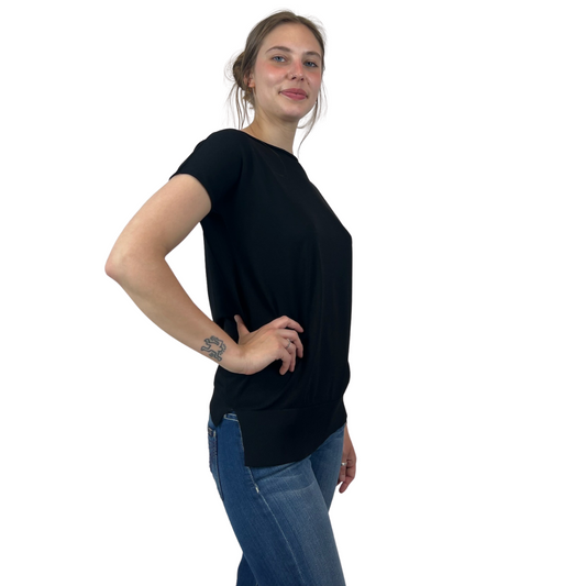 LIVIANA CONTI Maglia nera con profili bianchi