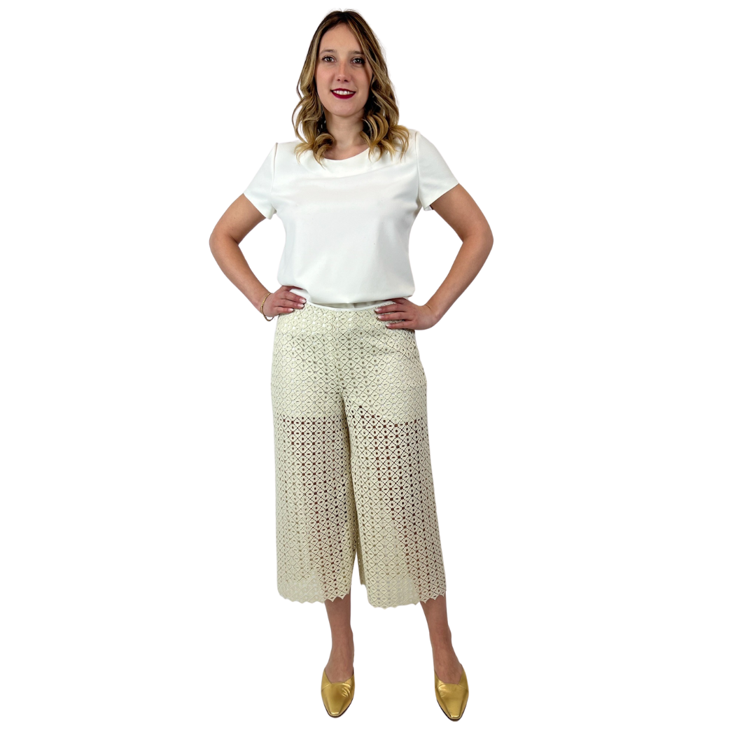 LIVIANA CONTI Pantalone in pizzo macramé