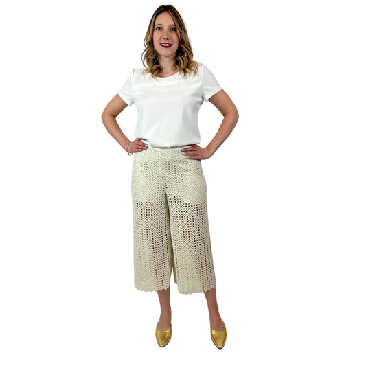 LIVIANA CONTI Pantalone in pizzo macramé