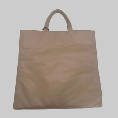 LOEWE Borsa "Anagram" quadrata piatta in pelle beige chiaro
