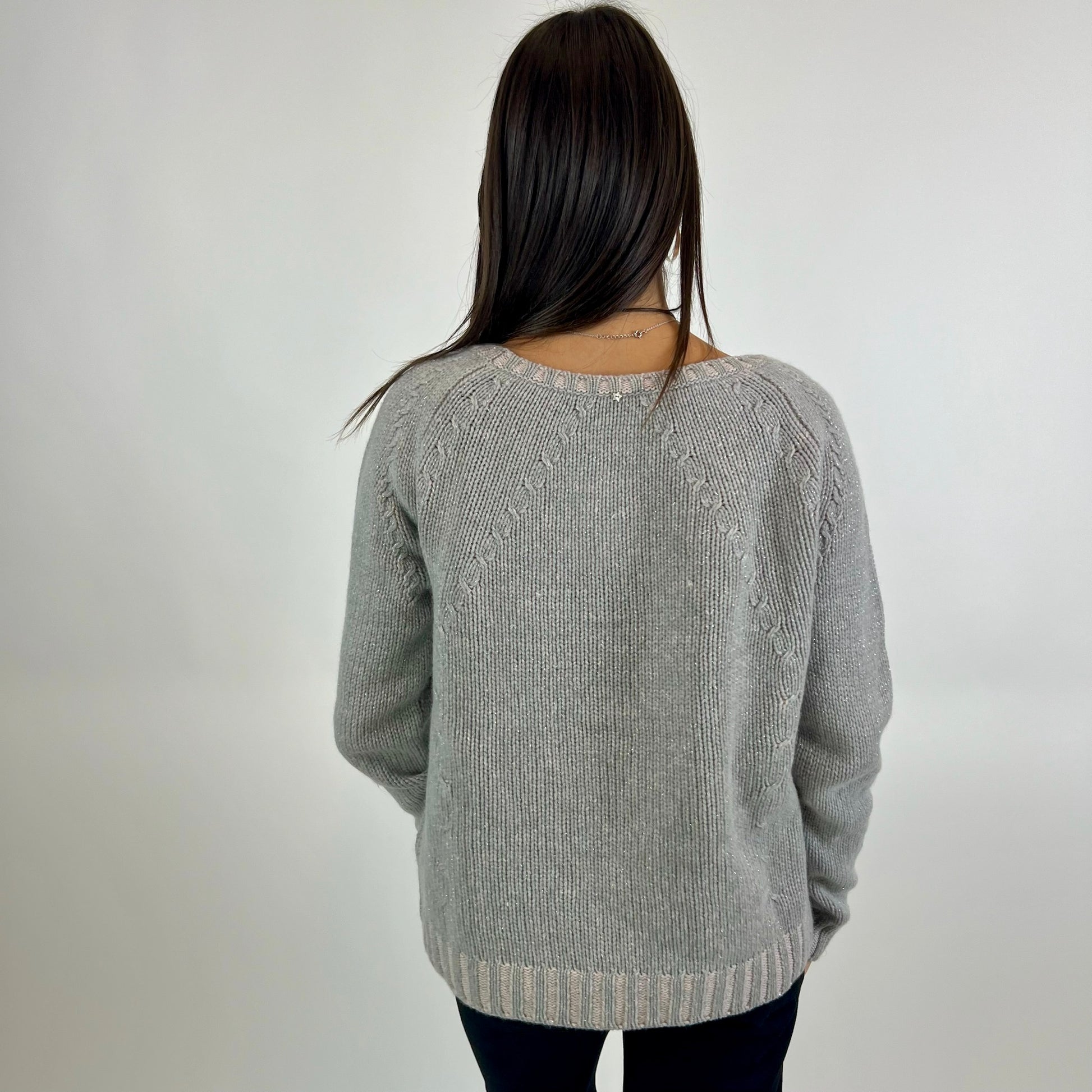 LORENA ANTONIAZZI Maglione in cashmere melange rosa azzurro