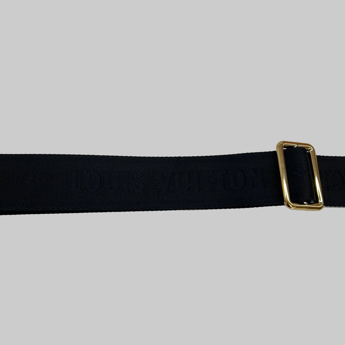 LOUIS VUITTON Bandulière in tessuto nera con porta monete rotondo monogram