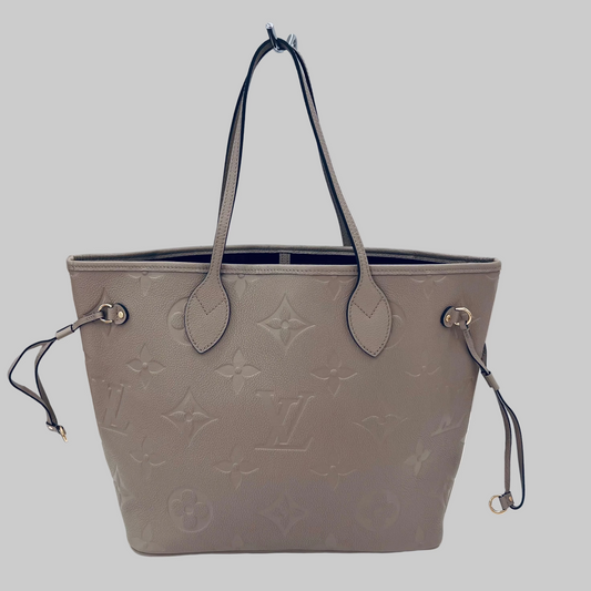 LOUIS VUITTON Borsa Neverfull MM monogram empreinte tortora