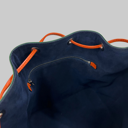LOUIS VUITTON Borsa "Petit Noe" secchiello in pelle epi verde blu arancione