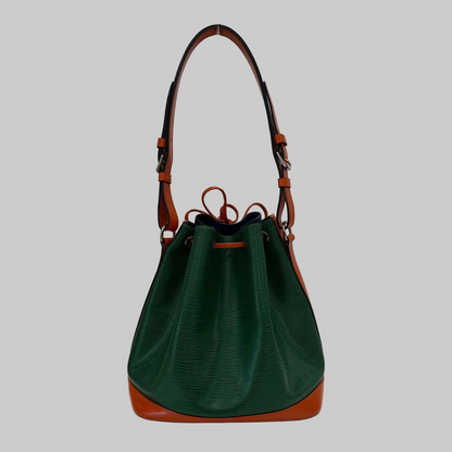 LOUIS VUITTON Borsa "Petit Noe" secchiello in pelle epi verde blu arancione