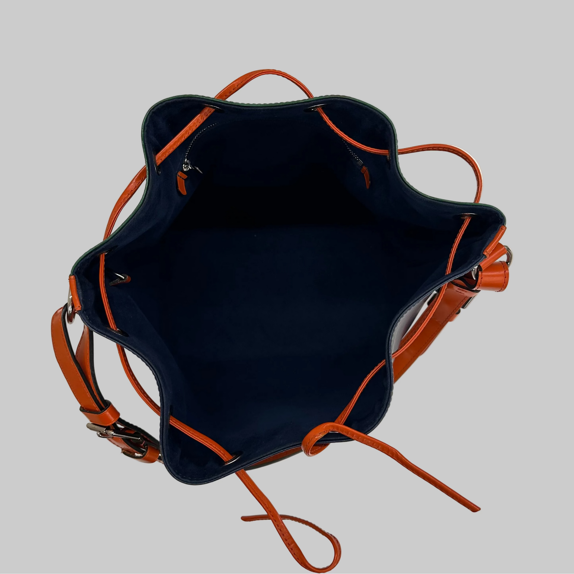 LOUIS VUITTON Borsa "Petit Noe" secchiello in pelle epi verde blu arancione