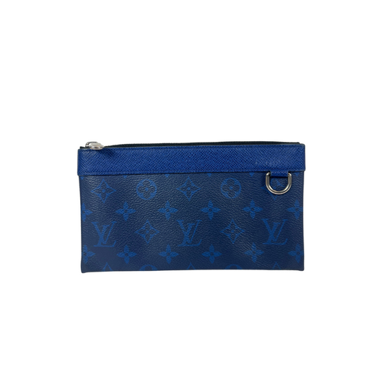 LOUIS VUITTON Borsa pochette rettangolare Monogram blue "Pouch Taiga Rama Cobalt blue"