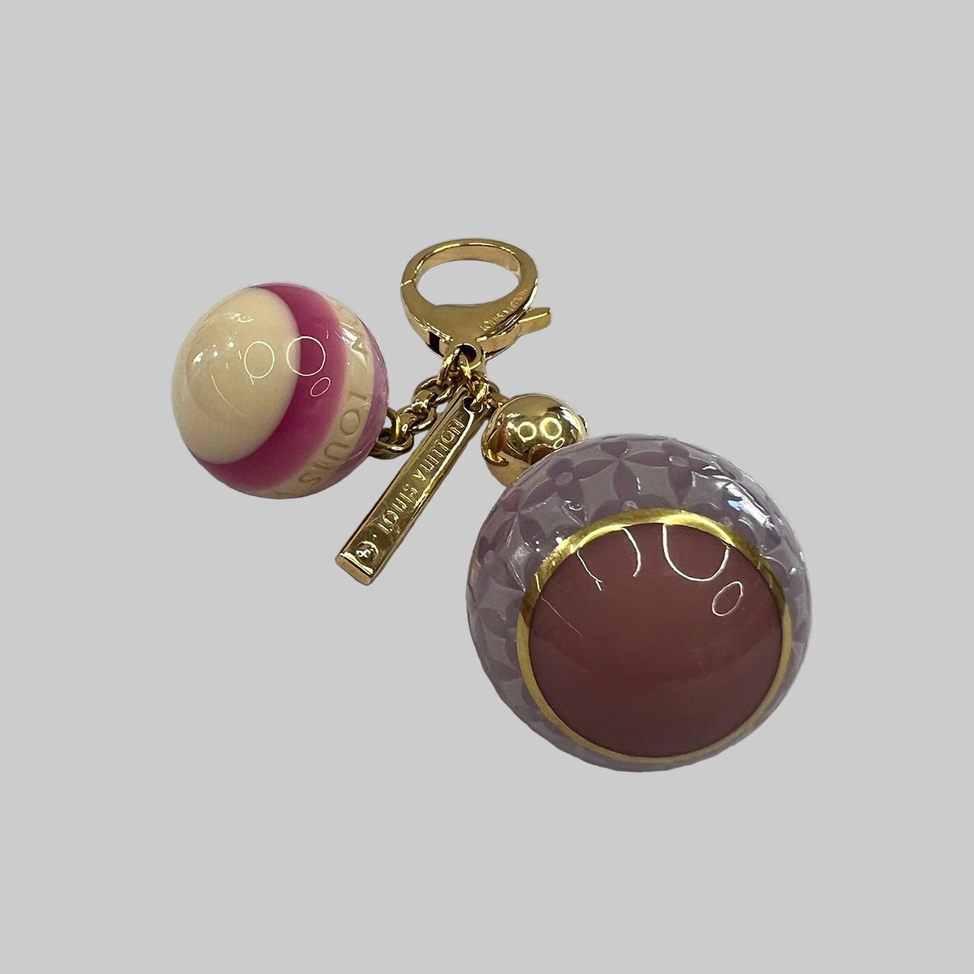LOUIS VUITTON Charms per borsa con sfere rosa panna e lilla