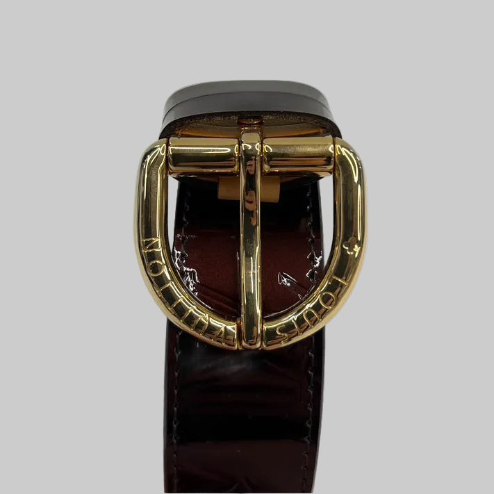 LOUIS VUITTON Cintura Santur in vernice Monogram empreinte amaranto