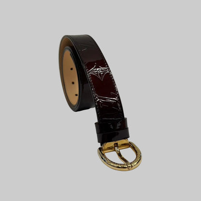 LOUIS VUITTON Cintura Santur in vernice Monogram empreinte amaranto