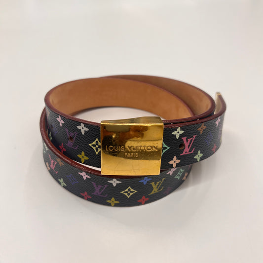 LOUIS VUITTON Cintura in canvas nero monogram multicolor
