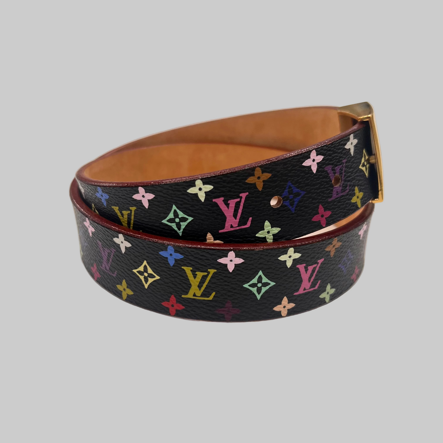LOUIS VUITTON Cintura in canvas nero monogram multicolor