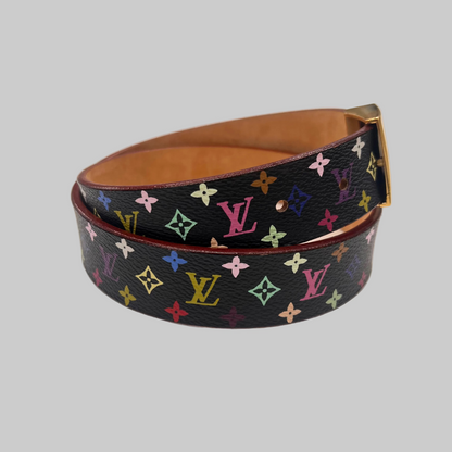 LOUIS VUITTON Cintura in canvas nero monogram multicolor