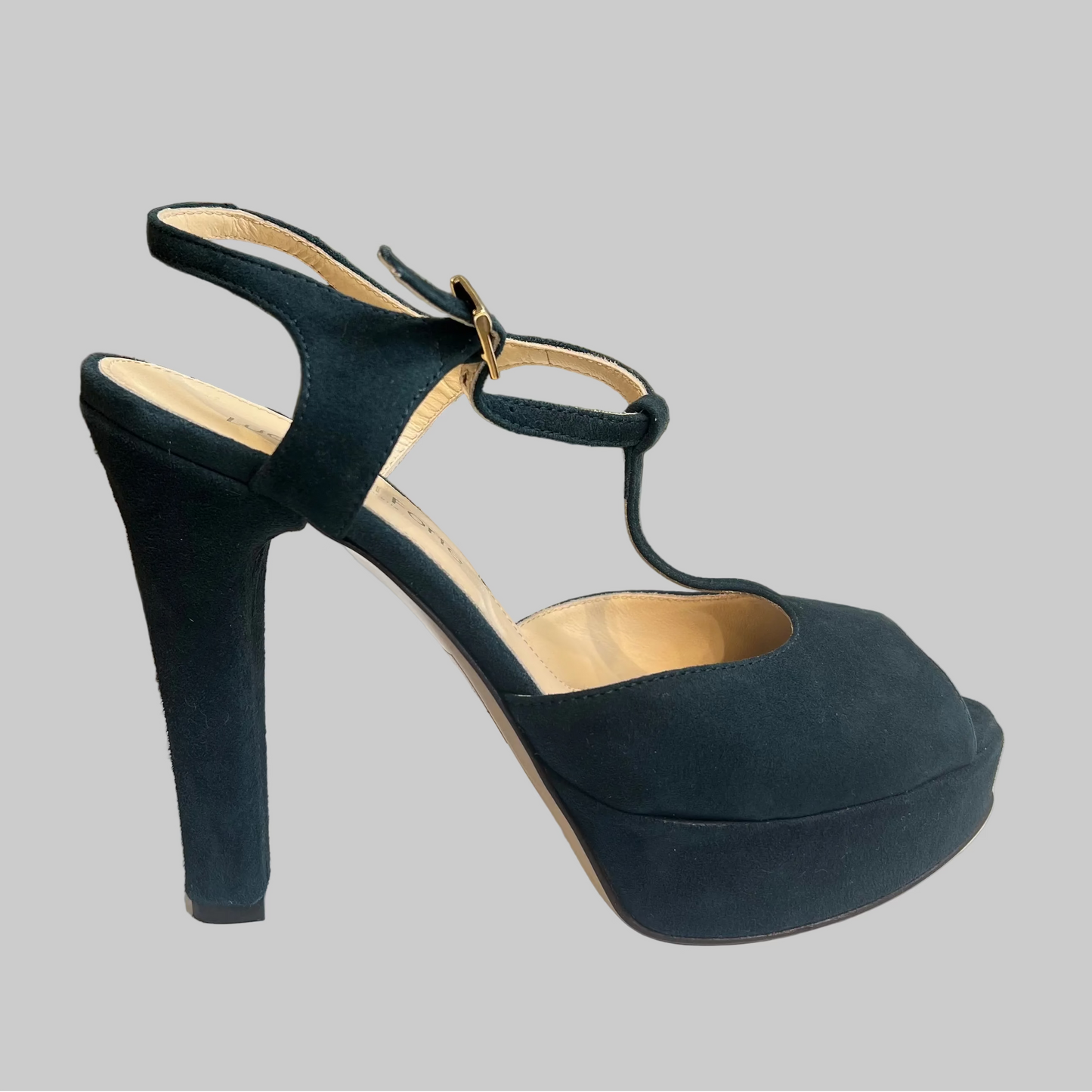 LUCA DEL FORTE Scarpa sandalo scamosciato blu 