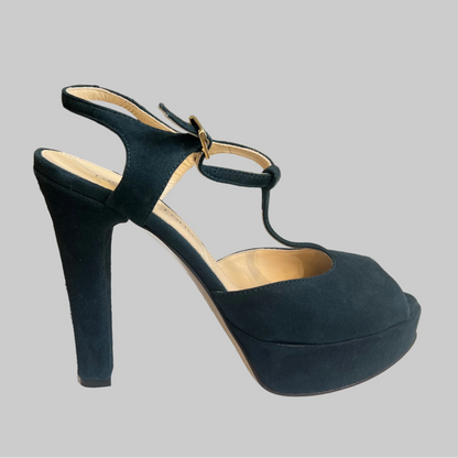 LUCA DEL FORTE Scarpa sandalo scamosciato blu 