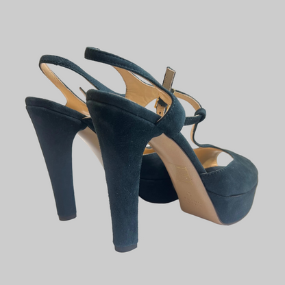 LUCA DEL FORTE Scarpa sandalo scamosciato blu 