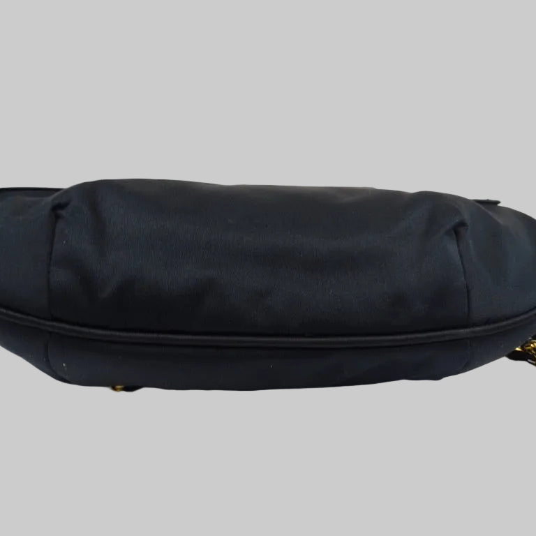 MARIO GIORDANO Pochette in raso nero e catena oro