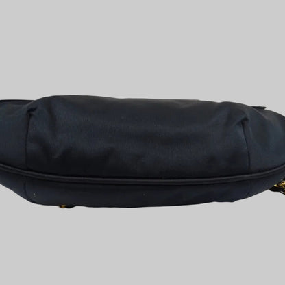 MARIO GIORDANO Pochette in raso nero e catena oro