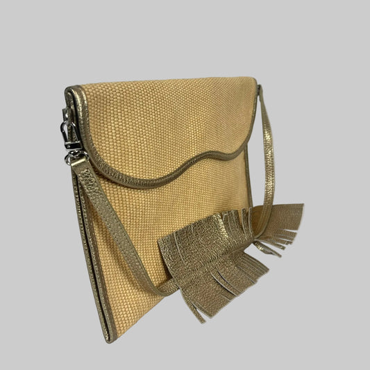 MARJAN MBH Brsa in raffia e pelle bronzo