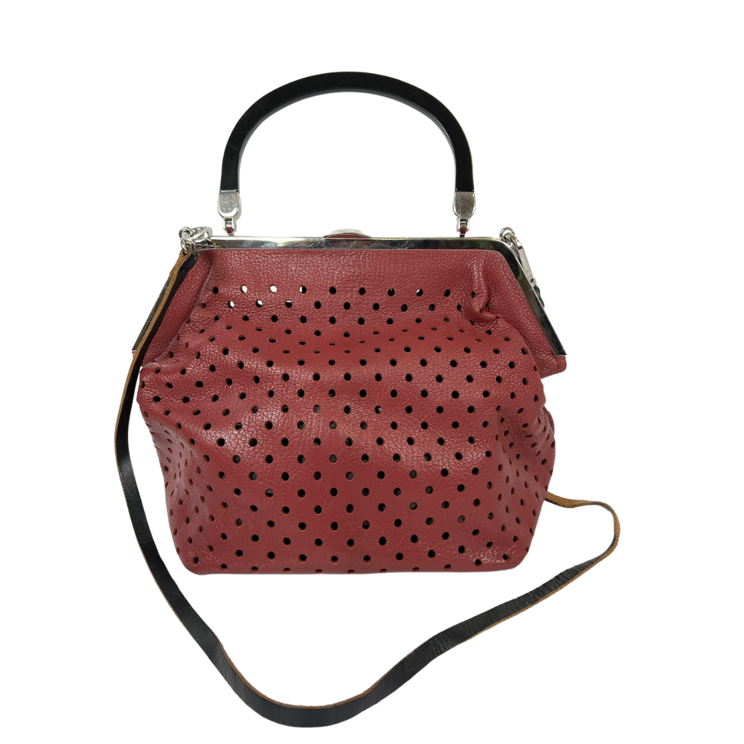 MARNI Borsa traforata borgogna