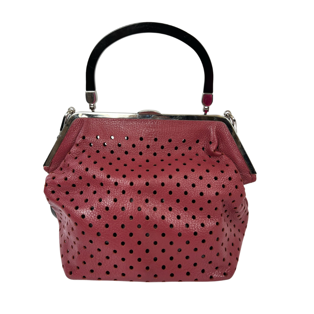 MARNI Borsa traforata borgogna