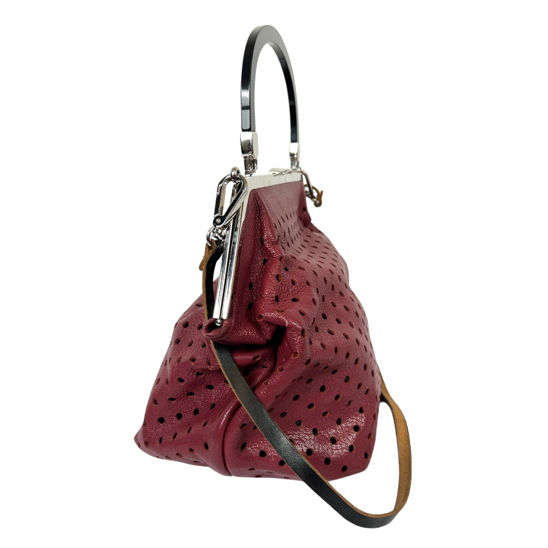 MARNI Borsa traforata borgogna