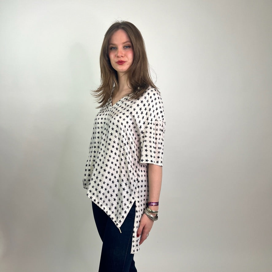 MAX MARA Casacca bianca con stelle nere