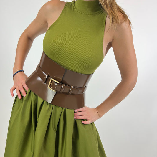 MAX MARA Cintura corsetto color cuoio