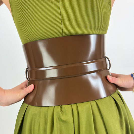 MAX MARA Cintura corsetto color cuoio