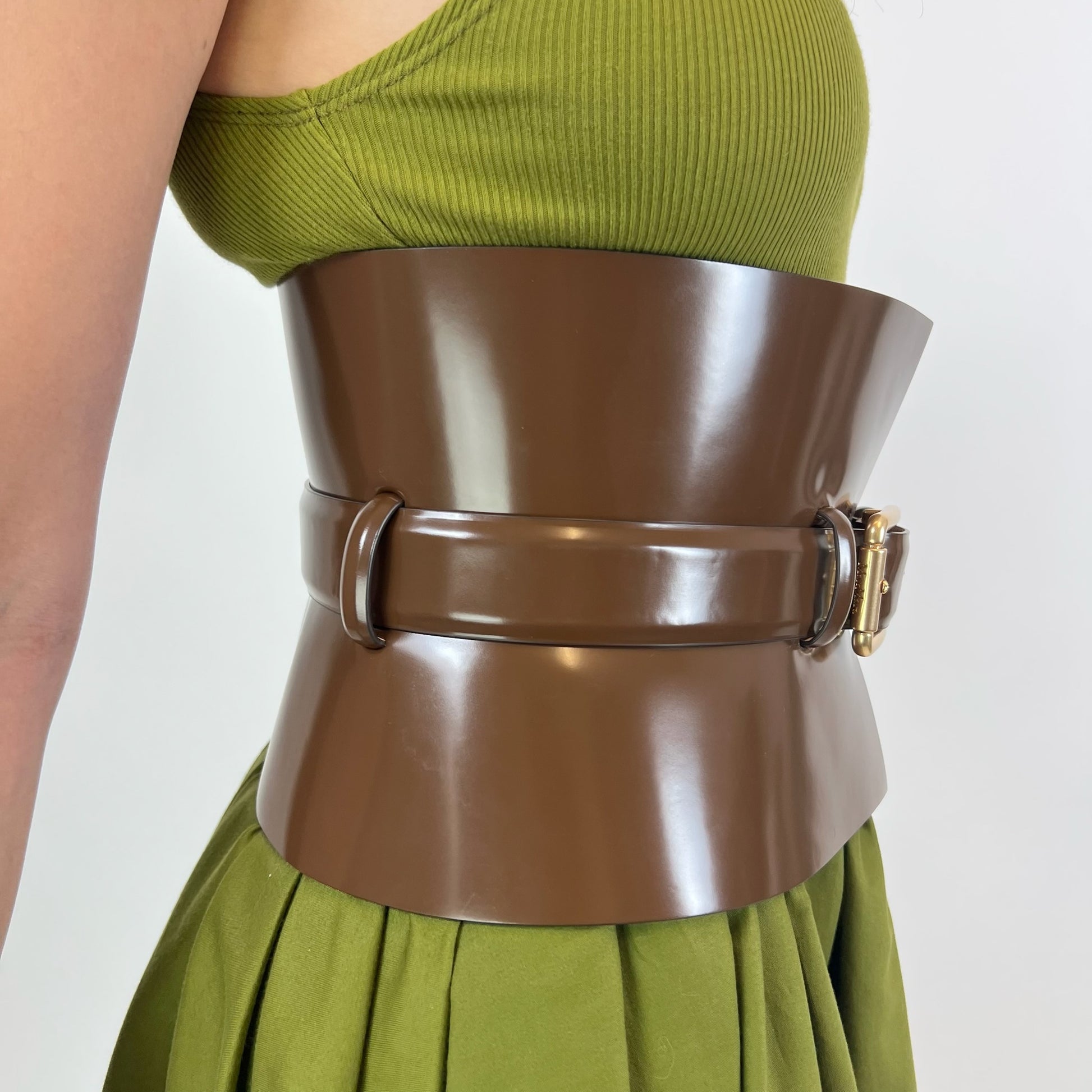 MAX MARA Cintura corsetto color cuoio